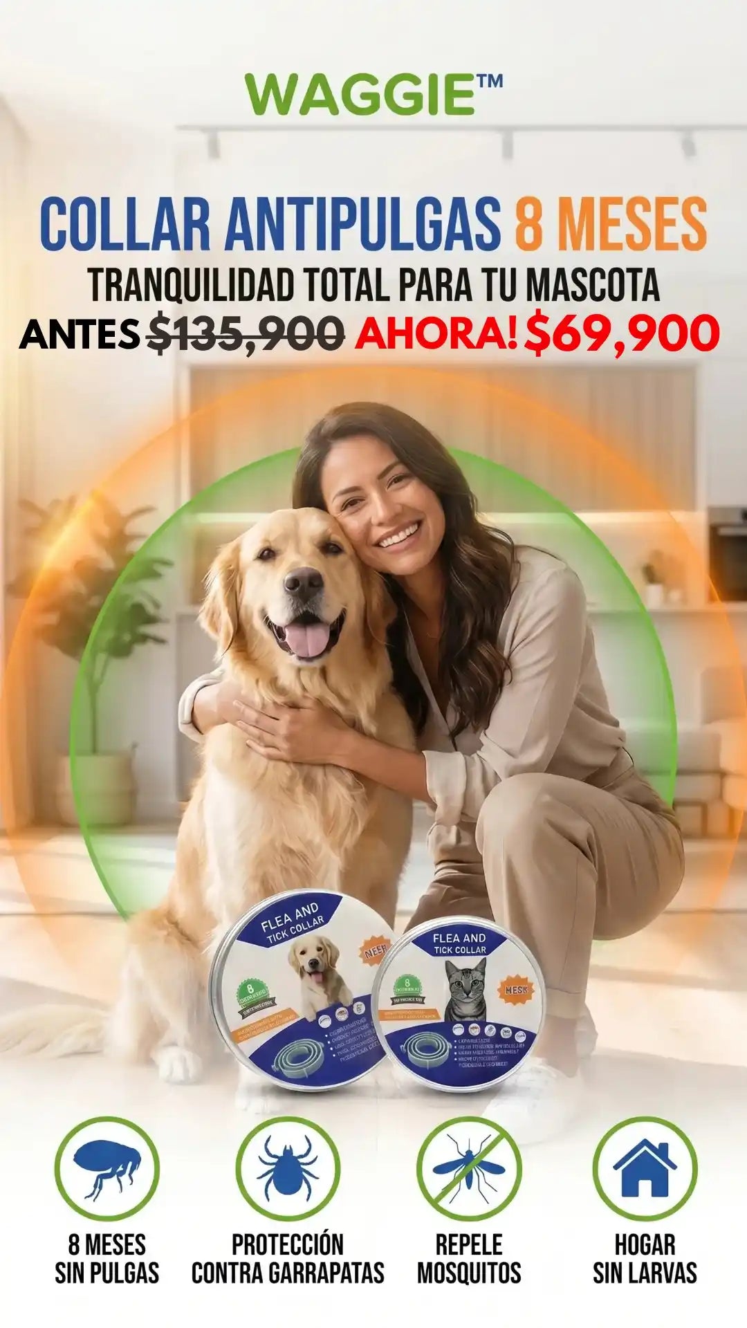 Protector Total-8 meses libre de pulgas y garrapatas
