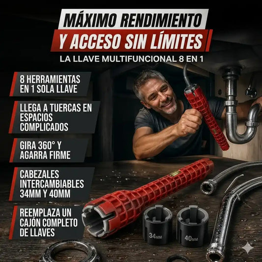 AquaMaster Pro 8™ | Deja de gastar en plomeros 🔥40% Off🔥