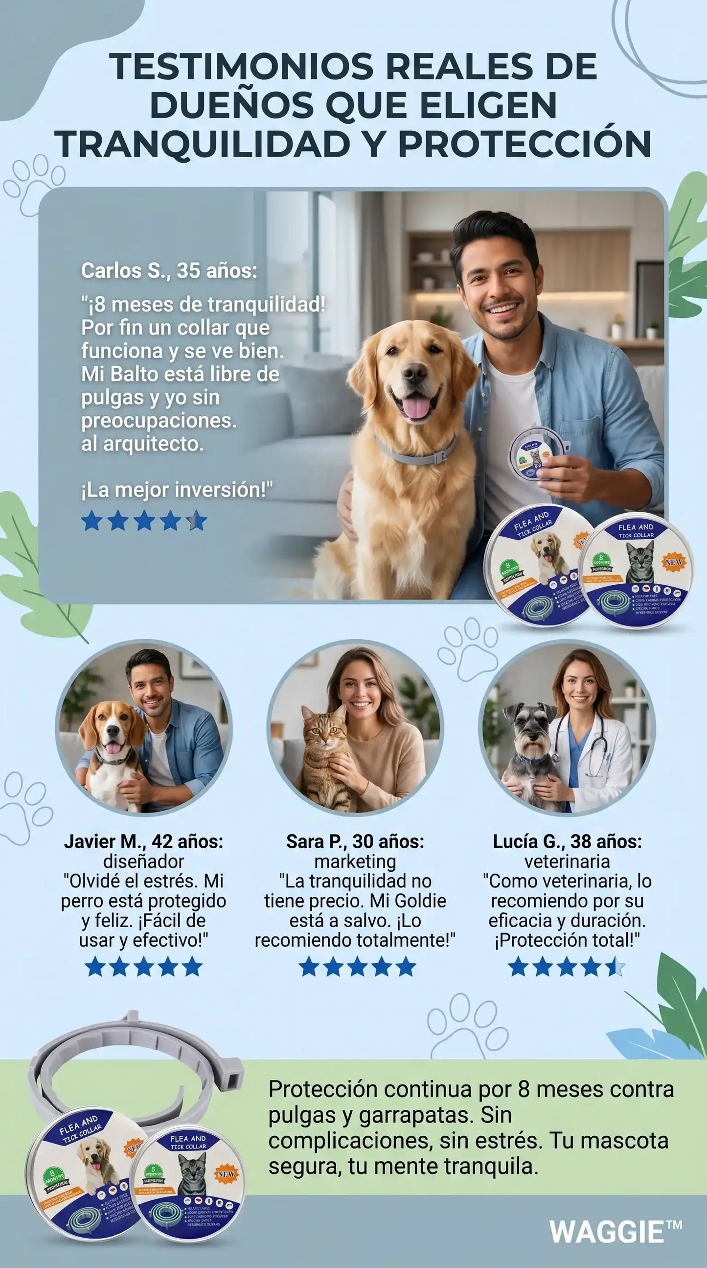 Protector Total-8 meses libre de pulgas y garrapatas
