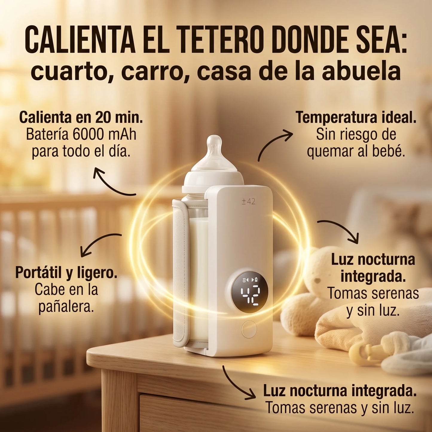 BabyWarm Go Pro™ | Calienta tu tetero donde sea sin problema 🔥40% OFF🔥