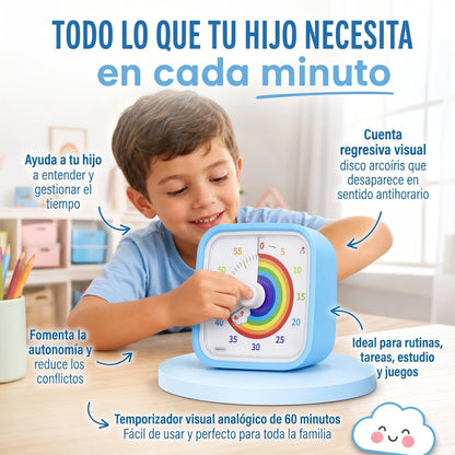 FocusTime Kids™ | Cronómetro Visual de 60 Minutos para Niños